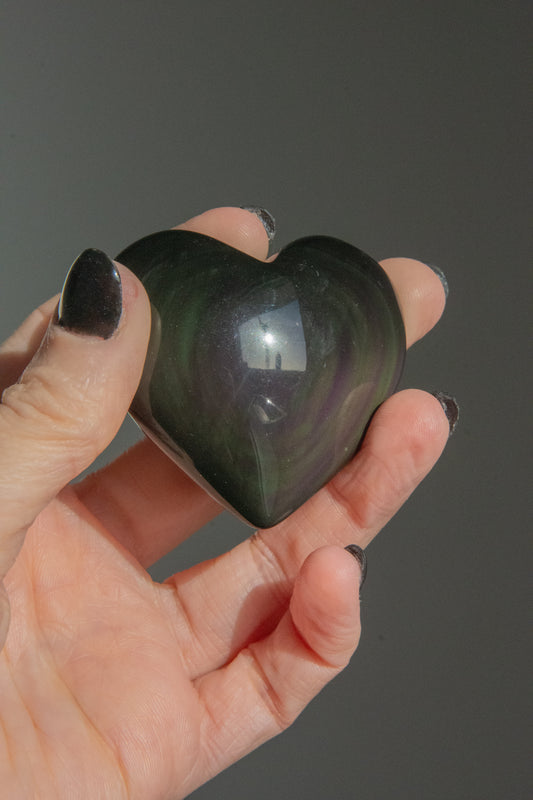 Coeur en Obsidienne Œil Céleste – Puissance et Protection
