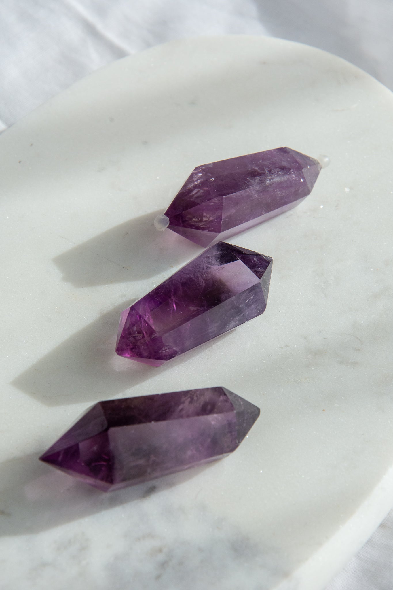 Double pointe en Améthyste translucide