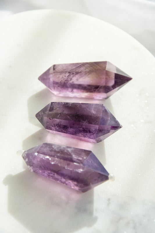 Double pointe en Améthyste translucide