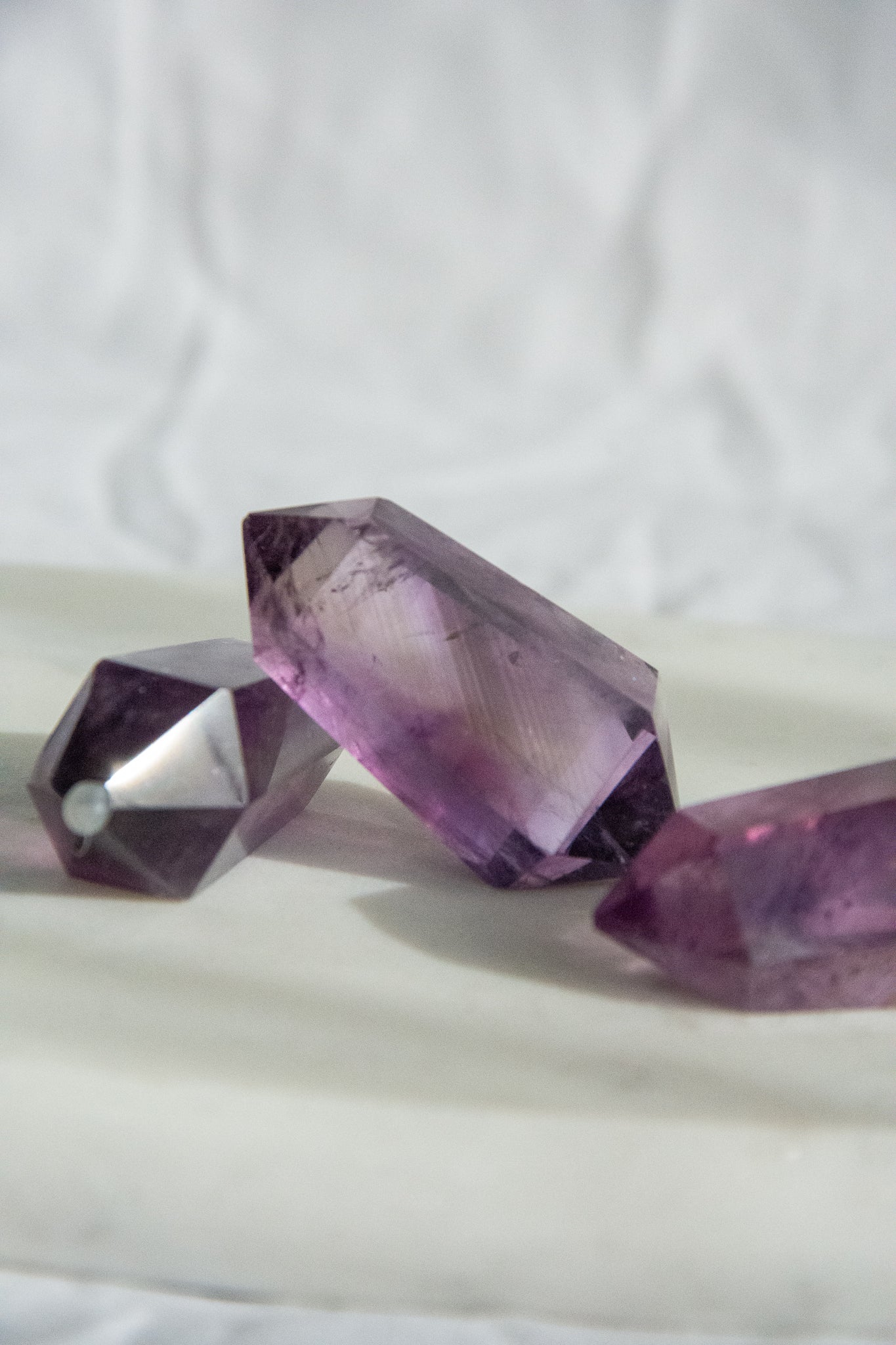 Double pointe en Améthyste translucide
