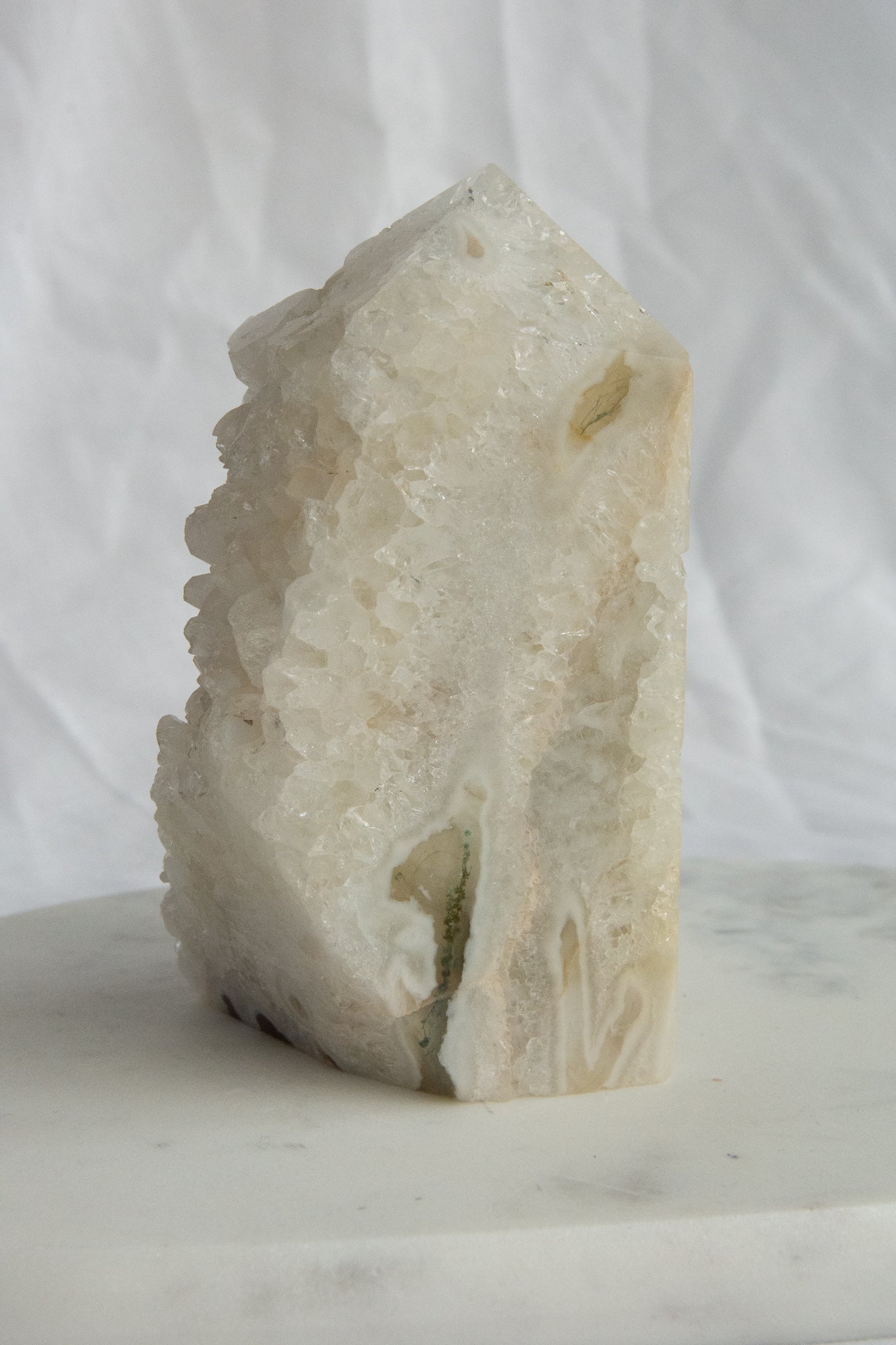 Druse d'agate blanche