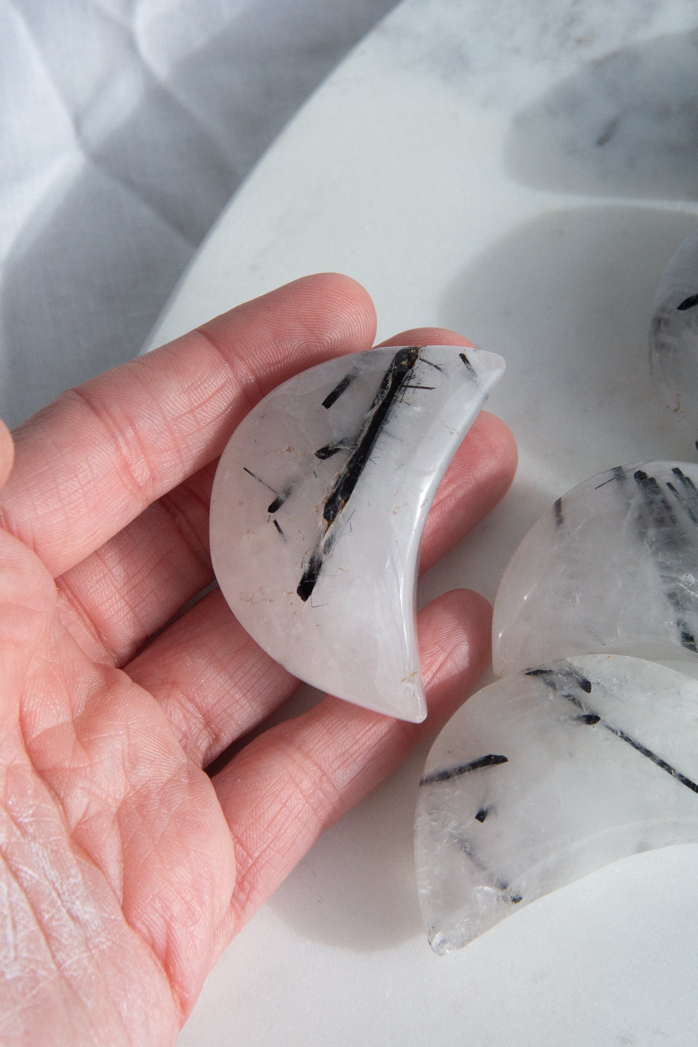 Lune de quartz tourmaline