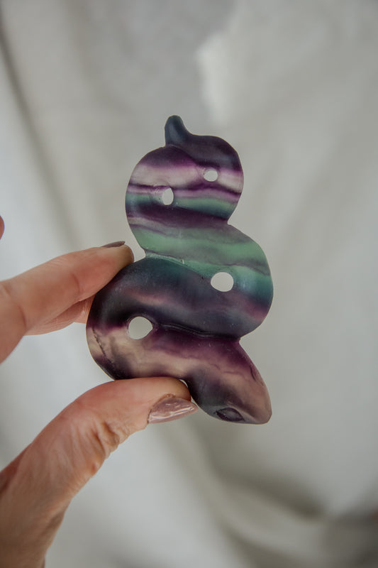 Serpent en fluorite arc en ciel🌈