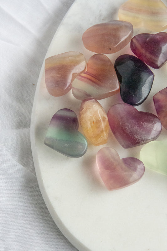 Cœur en fluorite arc en ciel 🌈