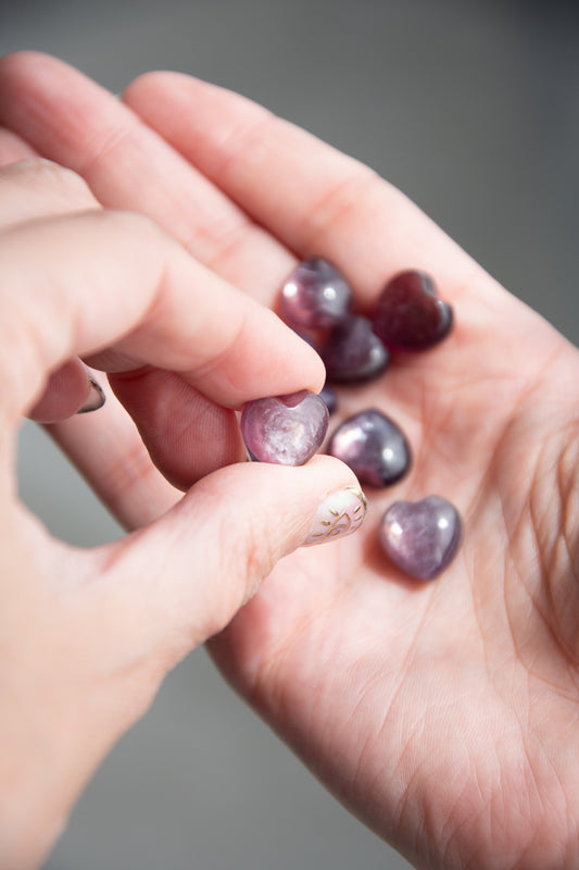 Mini cœur en lépidolite qualité gemme