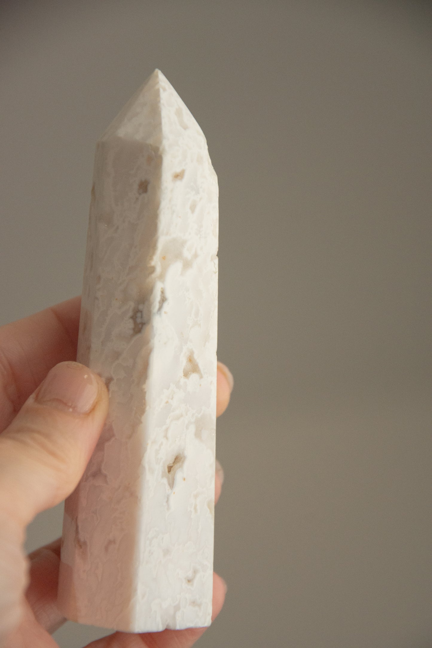 Pointe d'agate blanche