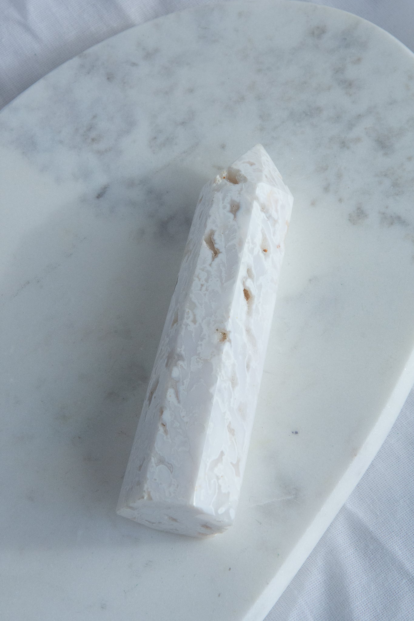 Pointe d'agate blanche