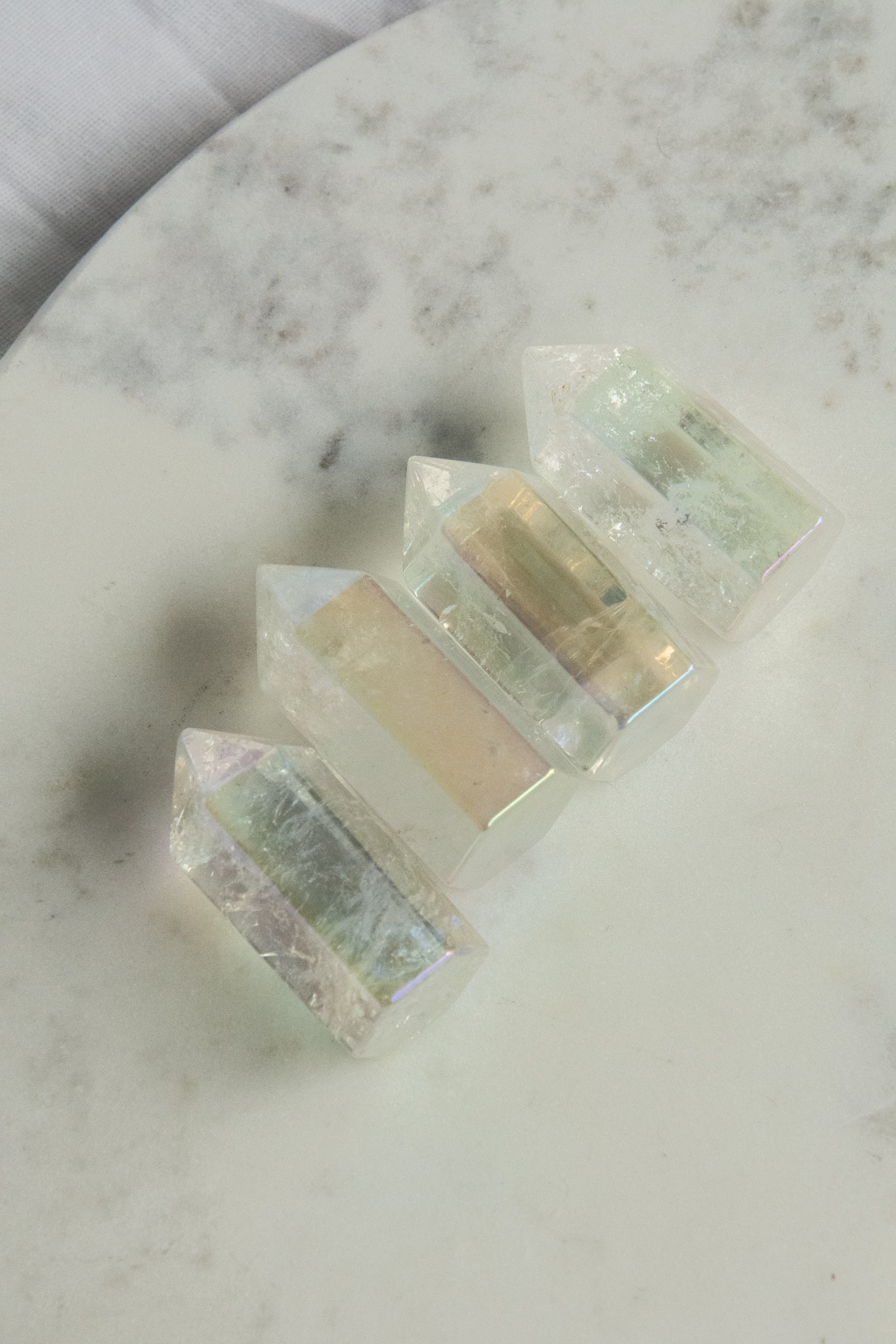 Mini pointes de cristal de roche Aura