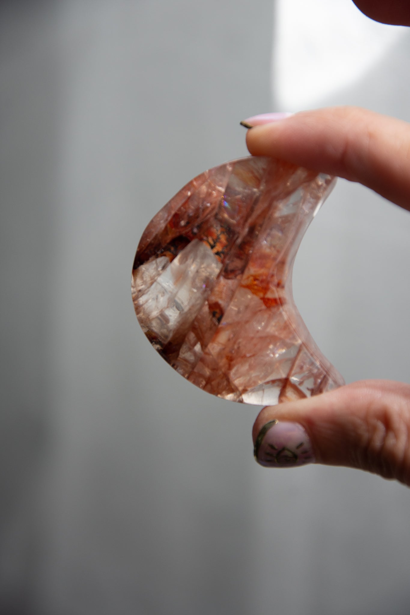 Lune en quartz hématoïde