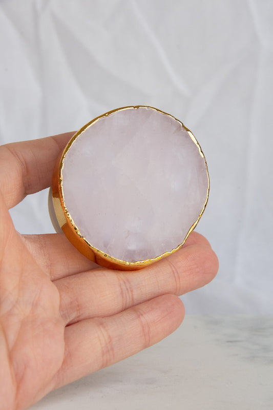 Poignée de téléphone en quartz rose