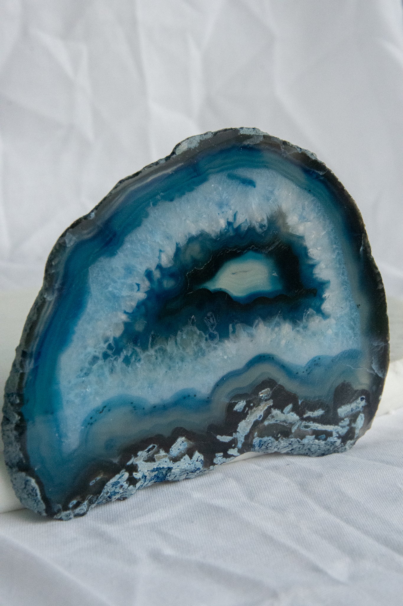 Tranche d'agate bleue XL