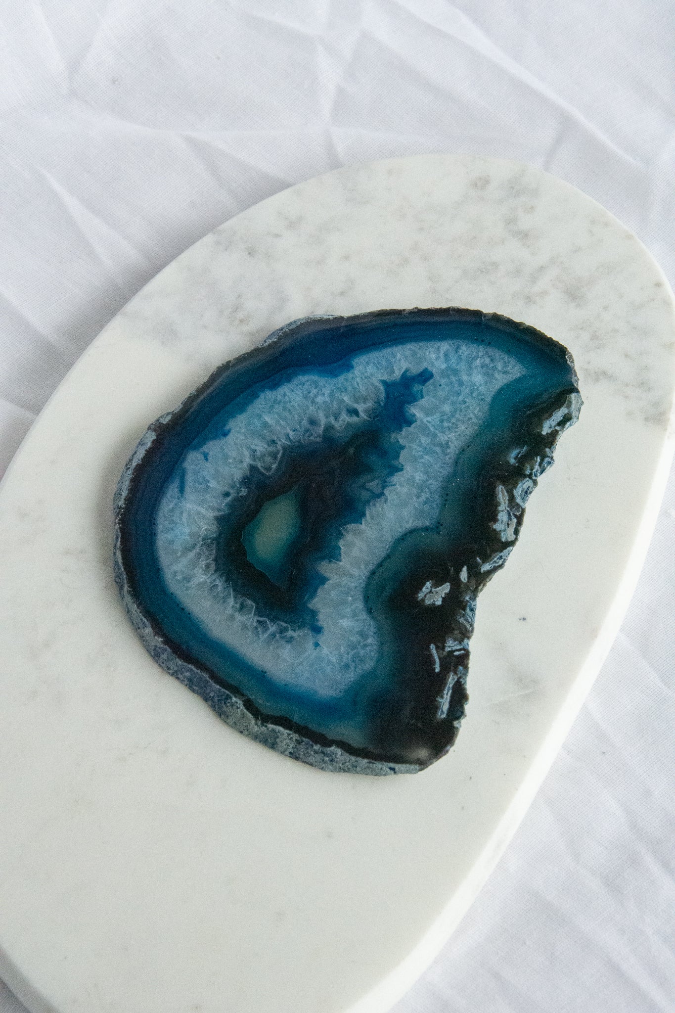 Tranche d'agate bleue XL