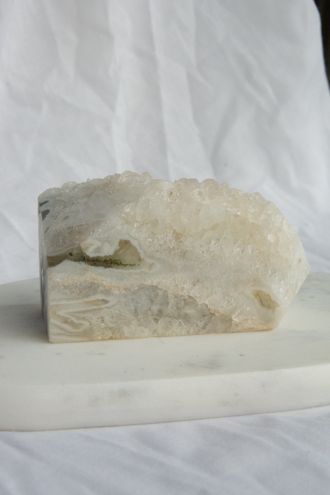 Druse d'agate blanche