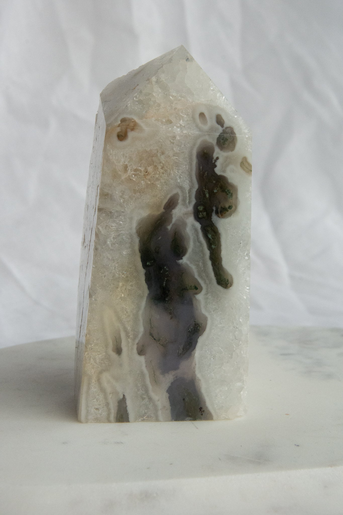 Druse d'agate blanche