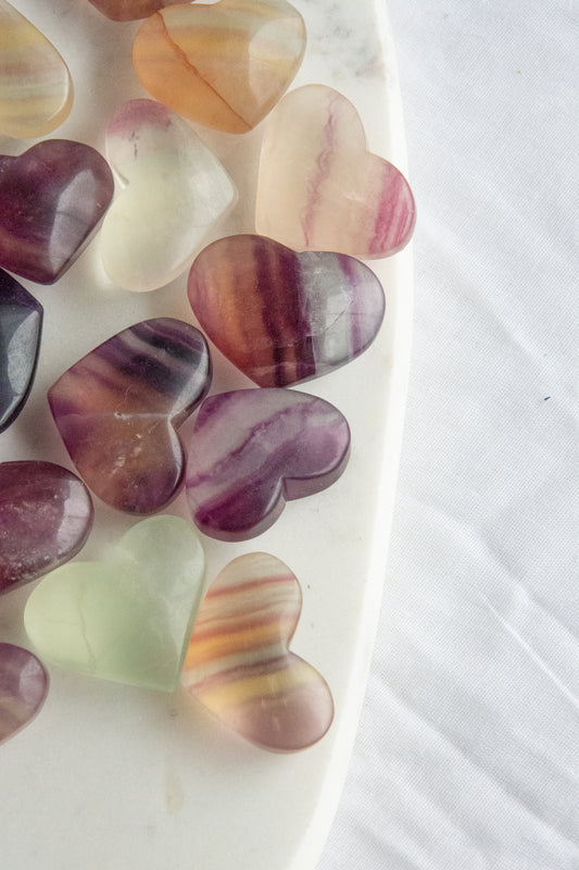 Cœur en fluorite arc en ciel 🌈