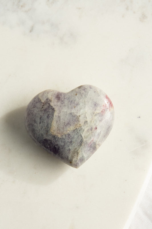 Cœur en lépidolite