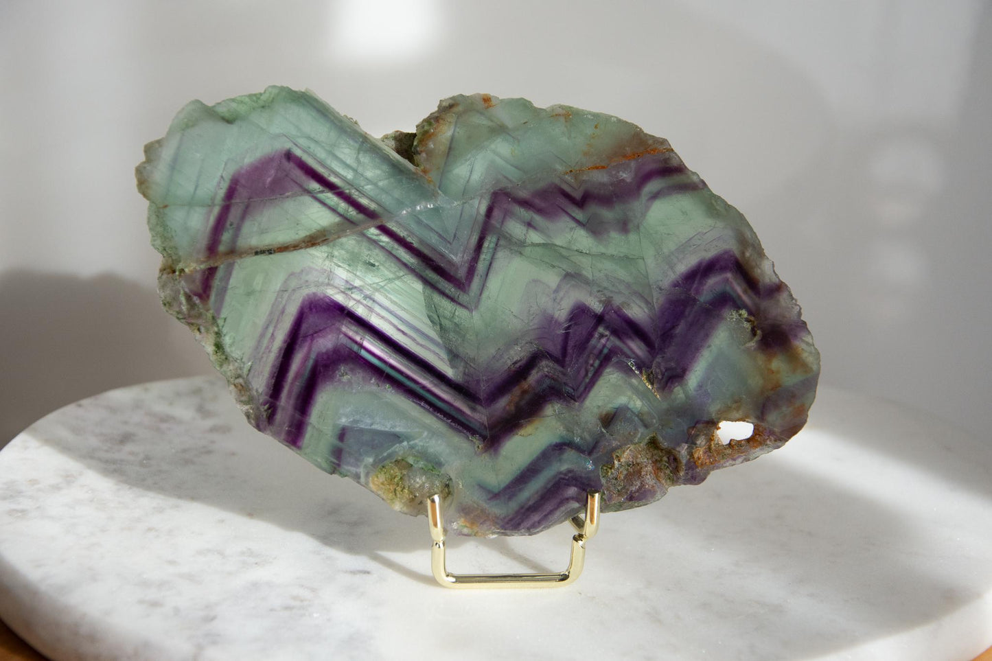 Tranche de fluorite arc-en-ciel