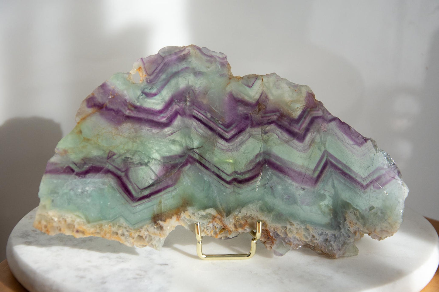 Tranche de fluorite arc-en-ciel