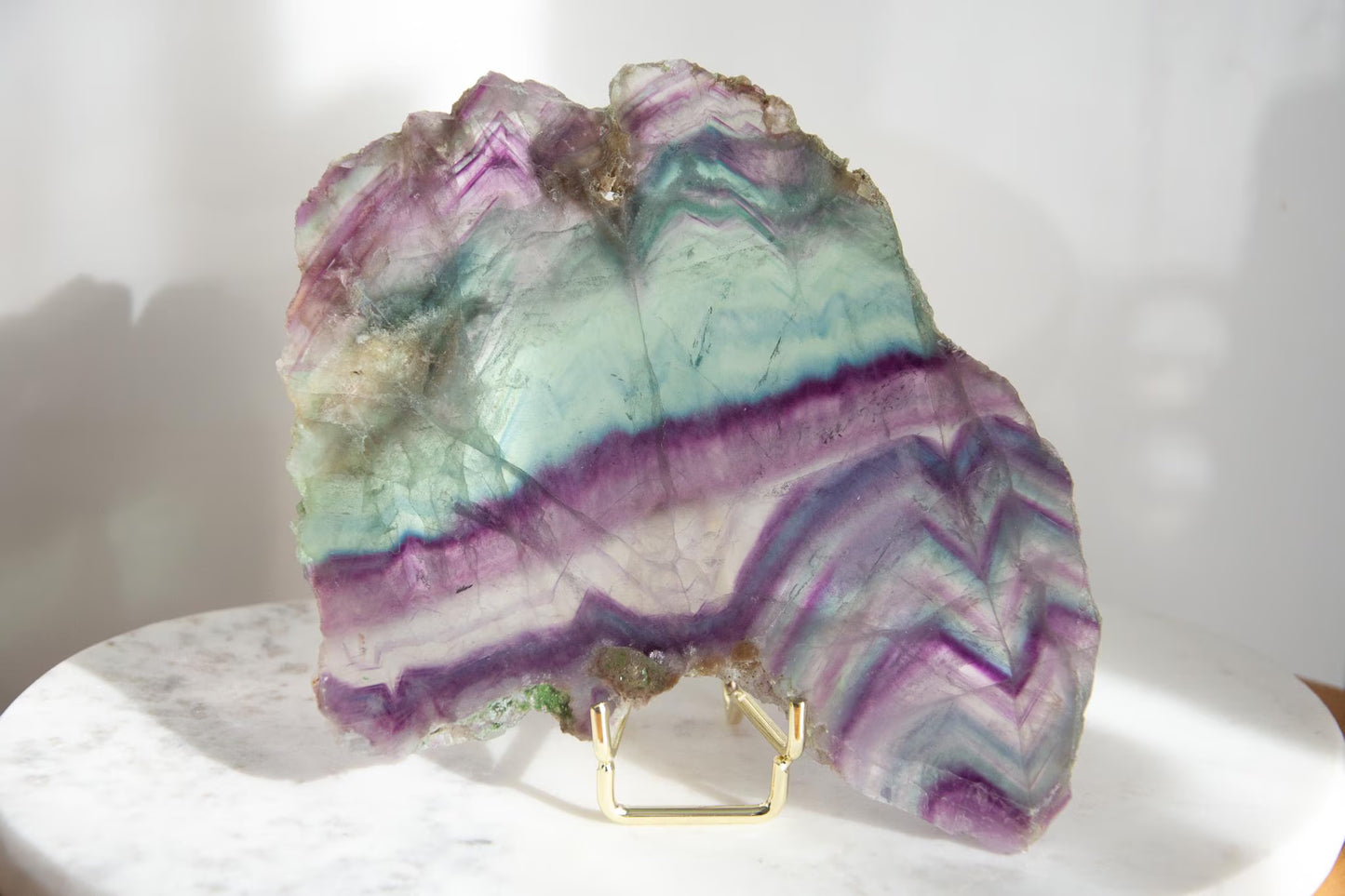 Tranche de fluorite arc-en-ciel