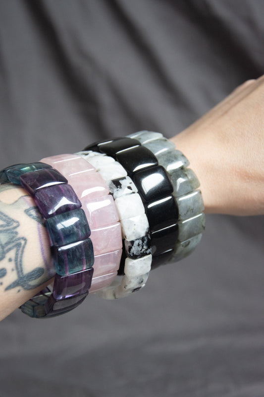 bracelet jonc élastique en pierres naturelles