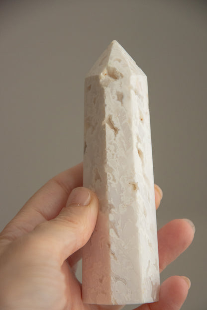 Pointe d'agate blanche