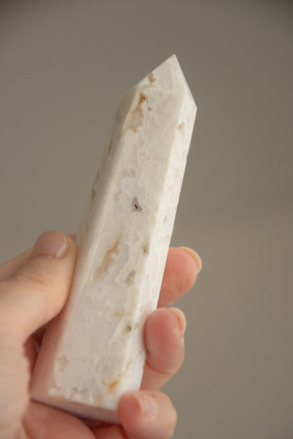 Pointe d'agate blanche