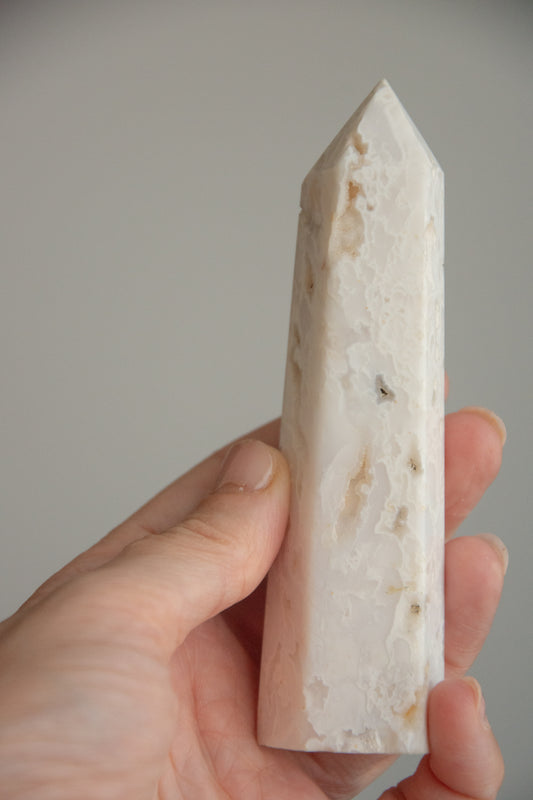 Pointe d'agate blanche