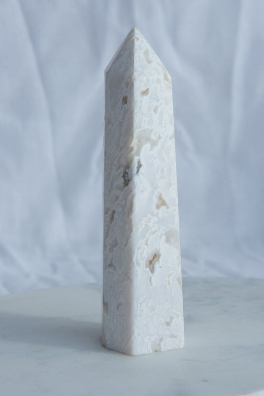 Pointe d'agate blanche