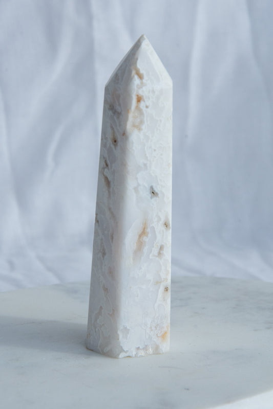 Pointe d'agate blanche