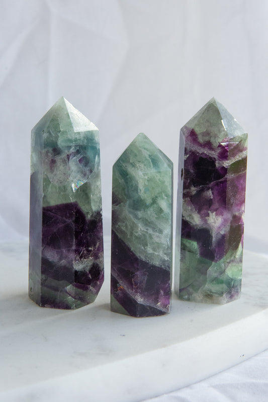 Pointes fluorite arc-en-ciel