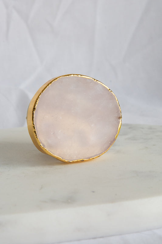 Poignée de téléphone en quartz rose