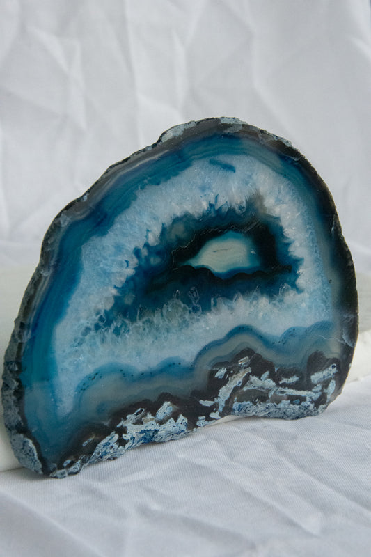 Tranche d'agate bleue XL