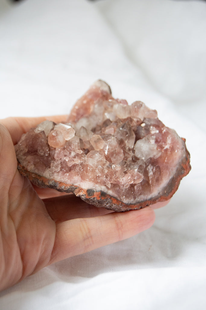 Druse d'améthyste rose