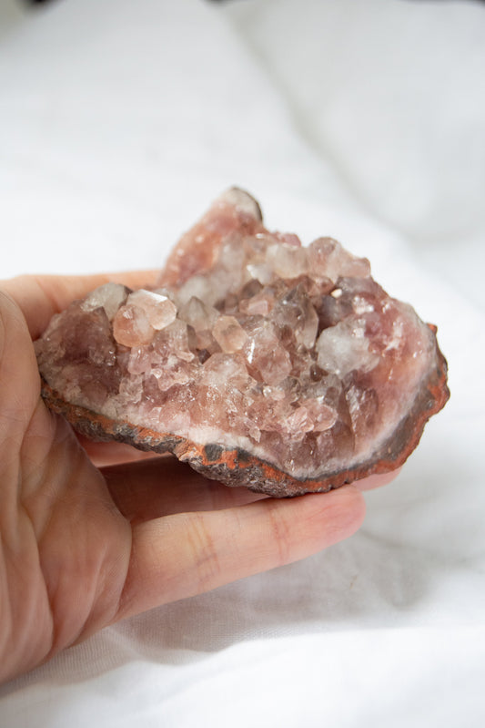 Druse d'améthyste rose
