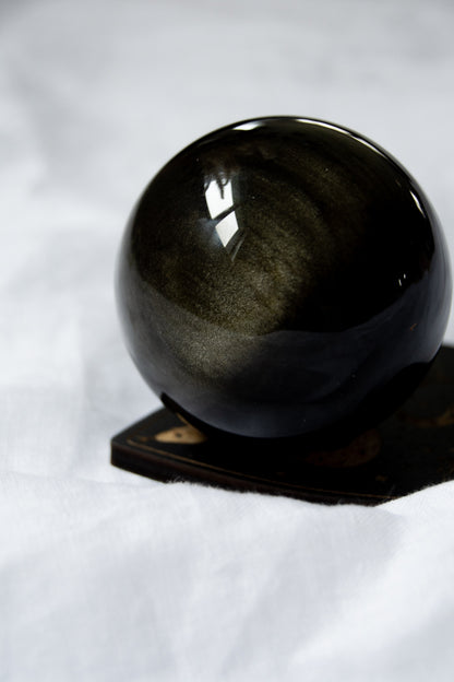Sphère en Obsidienne dorée